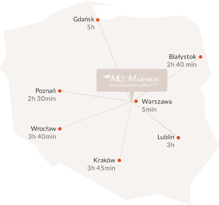 Location of Mazurkas Hotel**** in Poland